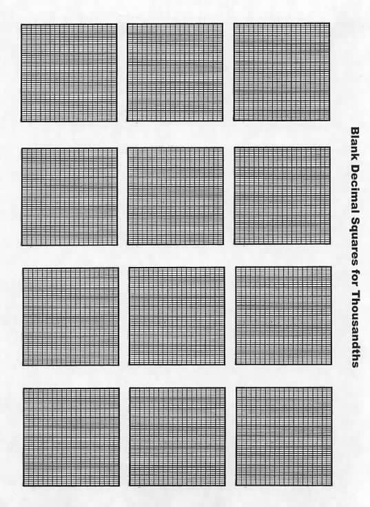 Blank Decimal Squares™ Thousandths – Decimal Squares